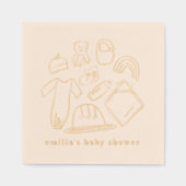 Neugeborene Illustrationen Kinderdusche Servietten Mit Folie (Vorderseite)