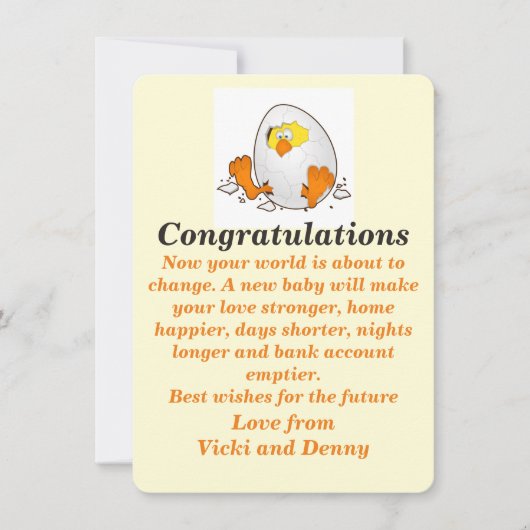 Neugeborene Karte. Ankündigung (Vorderseite)