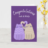 Neugeborene Katzen Glückwunsch zu Lila Karte (Gelbe Blume)