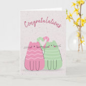 Neugeborene Katzen Glückwünsche Karte (Gelbe Blume)