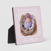 Neugeborene Keepake Geschenk Geburtsstaten Ankündi Fotoplatte (Vorderseite)