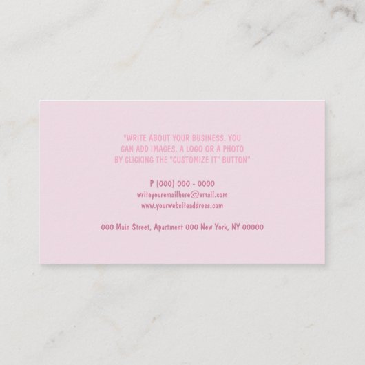 Neugeborene Kinder Dekorieren, die Spielzeug Babys Visitenkarte (Rückseite)