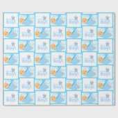 Neugeborene Kinderdusche Niedlich Pastel Blue Geschenkpapier (Flach)