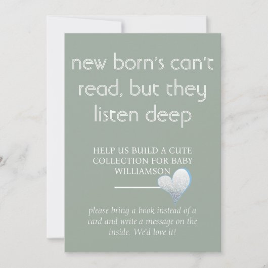 Neugeborene können nicht lesen, aber sie hören Bab Einladung (Vorderseite)