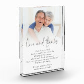 Neugeborene Liebe und Dank an Eltern Hochzeit Fotoblock (Links)