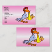 Neugeborene-Mädchen-Ankunft - Storchenlieferung Visitenkarte (Vorne/Hinten)