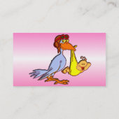 Neugeborene-Mädchen-Ankunft - Storchenlieferung Visitenkarte (Rückseite)