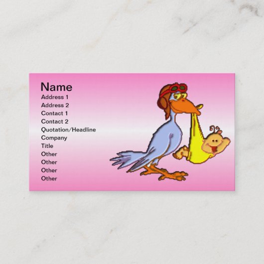 Neugeborene-Mädchen-Ankunft - Storchenlieferung Visitenkarte (Vorderseite)