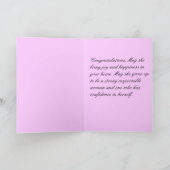 NEUGEBORENE MÄDCHEN-KARTE KARTE (Innenseite)