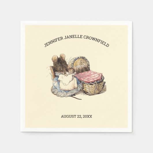 Neugeborene Maus & MutterBaby-Dusche Serviette (Vorderseite)