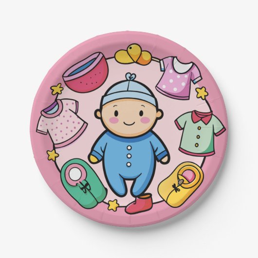 Neugeborene Party Plate Pappteller (Vorderseite)