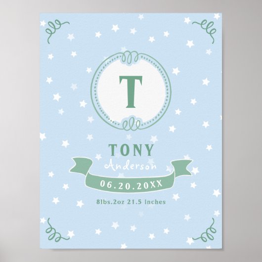 Neugeborene personalisierter Säuglingstiefel Poster (Vorne)