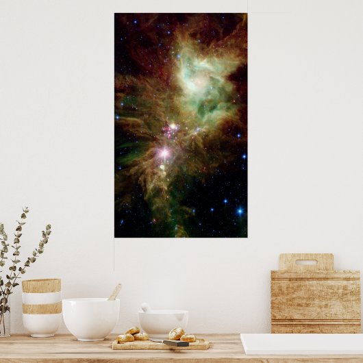 Neugeborene Sterne im Weihnachtsbaum-Cluster Poster (Küche)