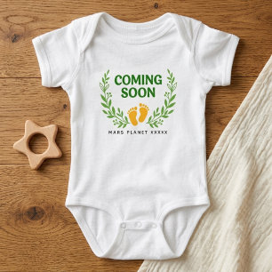 Neugeborenen Füße Kommen Bald Schwangerschaftsan Baby Strampler
