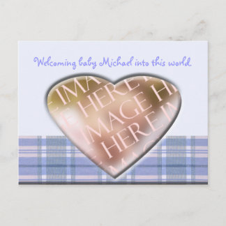 Neugeborener Baby Boy Ankündigung Tempate