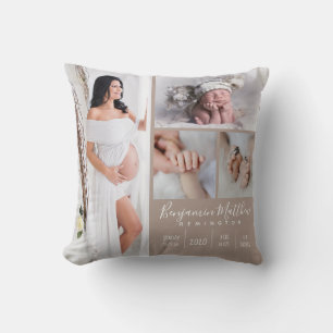 Neugeborener Baby Boy Beige Foto Keepake Kissen