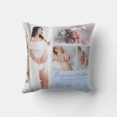 Neugeborener Baby Boy Blue Foto Keepake Kissen (Rückseite)