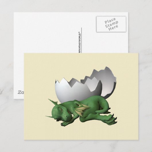 Neugeborener Drache Postkarte (Vorne/Hinten)