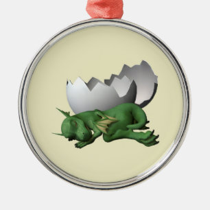 Neugeborener Drache Silbernes Ornament