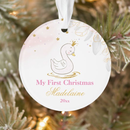 Neugeborener First Christmas Ornament Baby Swan (Baum)