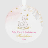 Neugeborener First Christmas Ornament Baby Swan (Rückseite)