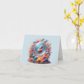 Neugeborener Junge in der Blase Karte (Gelbe Blume)