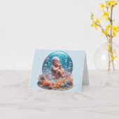 Neugeborener Junge in der Blase Karte (Gelbe Blume)