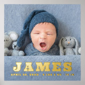 Neugeborener Name Statistik Foto silber Foliendrucke (Vorderseite)