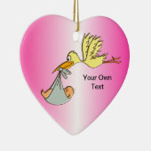 Neugeborenes Baby - eine Fliegen-Storch-Lieferung Keramik Ornament (Rechts)