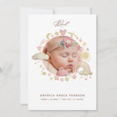 Neugeborenes Baby Girl Foto Vielen Dank Ankündigung (Vorderseite)