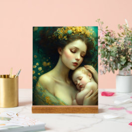 Neugeborenes Baby mit Mutterdesign Akryllisches Ze Acrylschild