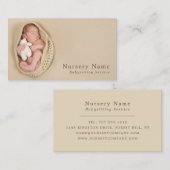Neugeborenes Baby & Teddy, Babysitter, Kinderbetre Visitenkarte (Vorne/Hinten)