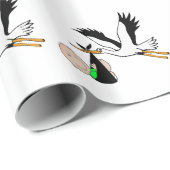 Neugeborenes Baby u. Storch Geschenkpapier (Rolleneckpunkt)