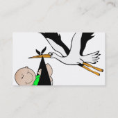 Neugeborenes Baby u. Storch Visitenkarte (Rückseite)