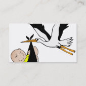 Neugeborenes Baby und Storch Visitenkarte (Rückseite)