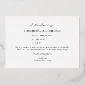 Neugeborenes Custom Foto Niedlich Simple Hello Bab Folieneinladung (Rückseite)