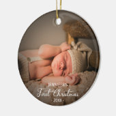 Neugeborenes First Christmas Custom Foto Keramik Ornament (Links)