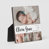 Neugeborenes Foto Birth Stats Tabletop Fotoplatte (Vorderseite)