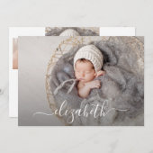 Neugeborenes Foto Collage Birth Ankündigung (Vorne/Hinten)