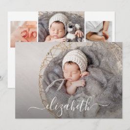 Neugeborenes Foto Collage Birth Ankündigung