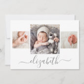 Neugeborenes Foto Collage Birth Ankündigung (Vorderseite)