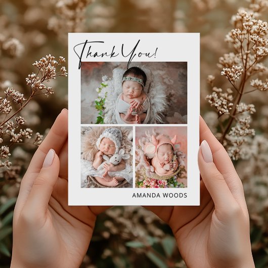 Neugeborenes Foto Dankeschön Postkarte
