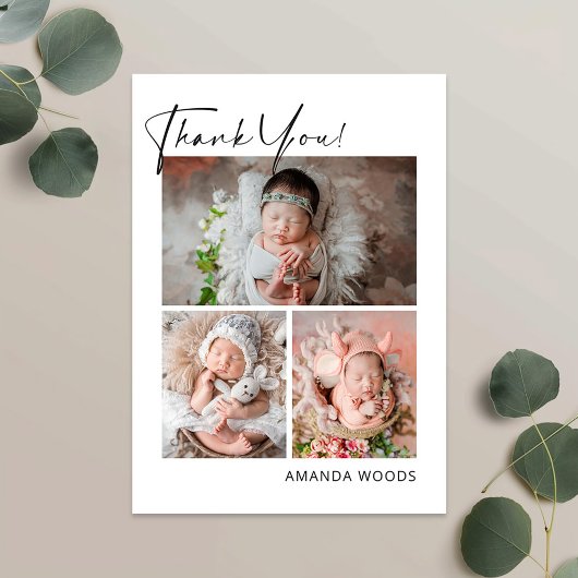 Neugeborenes Foto Dankeschön Postkarte