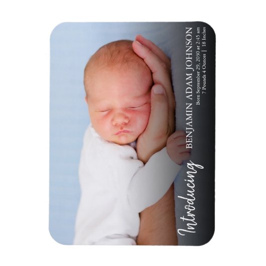 Neugeborenes Foto - Geburtsankündigung Magnet (Vertikal)