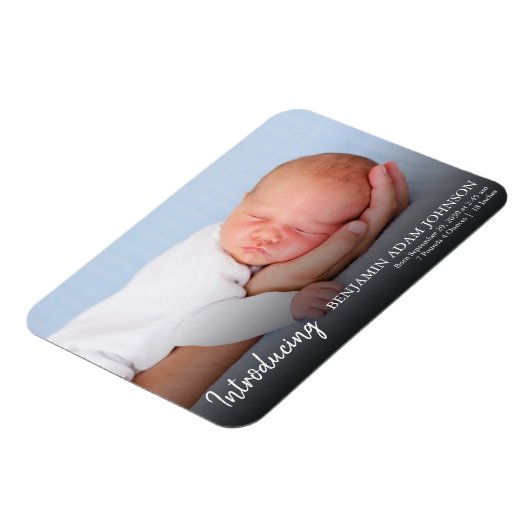 Neugeborenes Foto - Geburtsankündigung Magnet (Linke Seite)