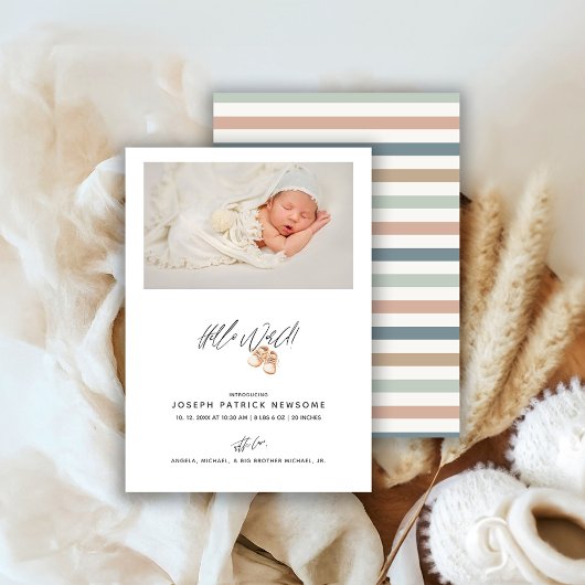 Neugeborenes Foto Hallo Welt Ankündigung