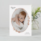 Neugeborenes Foto Scripty Oval Foil Ankündigung (Stehend vorne)
