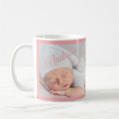 Neugeborenes Foto Typografie Pink Kaffeetasse (Links)