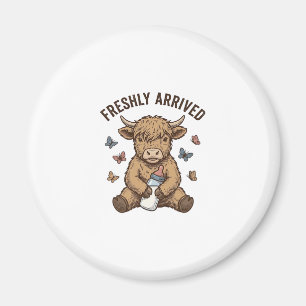 Neugeborenes Highland-Kalb Baby-Ankündigungsdesign Magnet