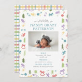 Neugeborenes Holiday Foto Ankündigung Pastel (Vorne/Hinten)